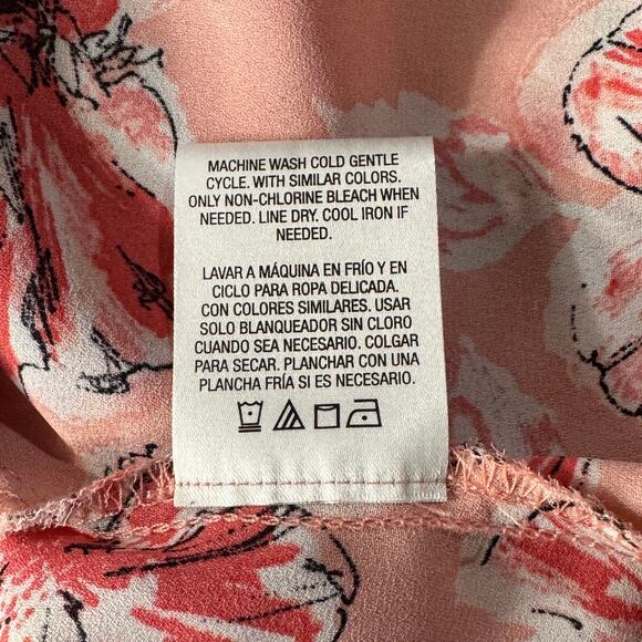 Laura Scott Petite X-Large Top Floral 3/4 Balloon Sleeves Keyhole Lightweight - Picture 9 of 9